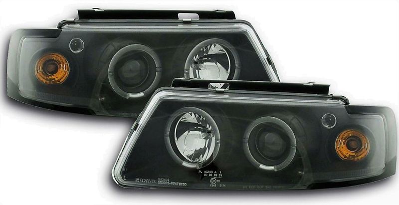 LAMPY REFLEKTORY DO VW PASSAT B5 OD 1996 DO 2000 Roku RINGI LED SOCZEWKI zdjęcie 2