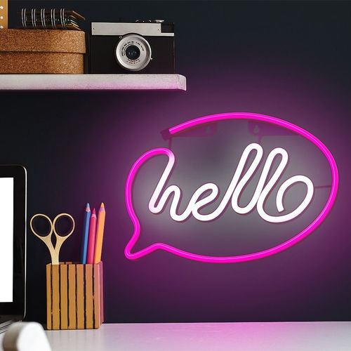 Neon LED HELLO róż biały Bat + USB FLNE15 Forever Light na Arena.pl