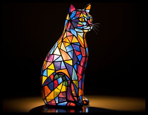 Plakat 65x50cm Koci Witraż na Arena.pl