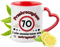 70 Urodziny Czerwony Z Uszkiem W Kształcie Serca Na Prezent