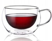 Filiżanka kubek podwójne dno szkło termiczne