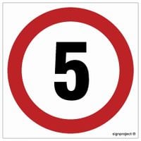 Ograniczenie Prędkości 5 Znak Drogowy 30X30 Płyta