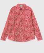 Czerwona wzorzysta bawełniana koszula damska United Colors Of Benetton XS