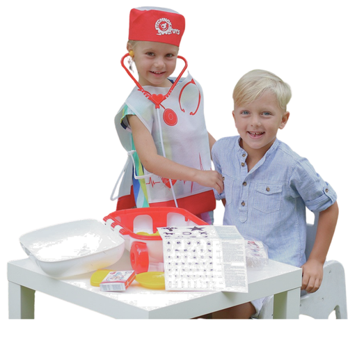 Walizka Zestaw Lekarski Mały Doktor Fartuch Czepek Strzykawka Stetoskop na Arena.pl