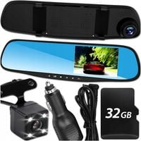 WIDEOREJESTRATOR LUSTERKO KAMERA SAMOCHODOWA FULL HD 32GB COFANIA PRZÓD TYŁ