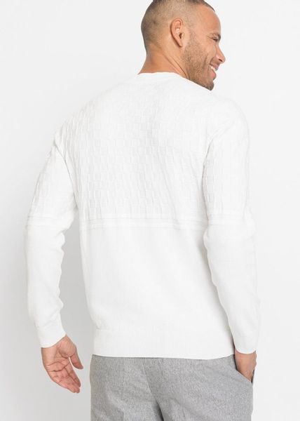 BONPRIX BIAŁY SWETER MĘSKI PLUS SIZE R.3XL X448113 zdjęcie 2