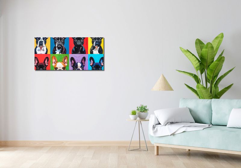 Obraz 90x40cm Buldogi Francuskie zdjęcie 2