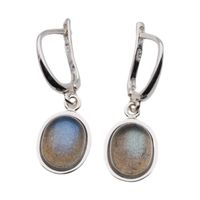 Kolczyki - owalny Labradoryt w srebrze 2