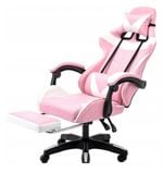 Fotel Biurowy Gamingowy Obrotowy Gracza Podnóżek RÓŻOWY PINK