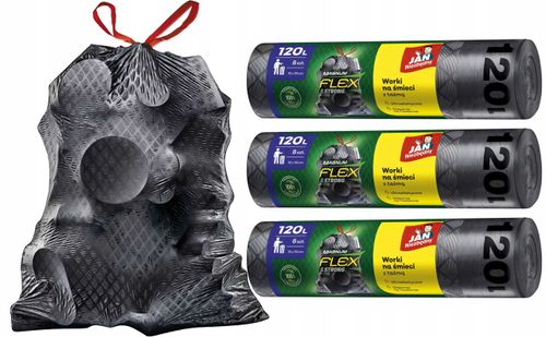 jan niezbędny worki ld magnum flex taśma 120l 8szt. - 3 op. na Arena.pl