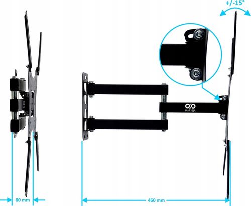UCHWYT DO TELEWIZORA 32-55" WIESZAK UNIWERSALNY REGULOWANY DO KAMPERÓW na Arena.pl