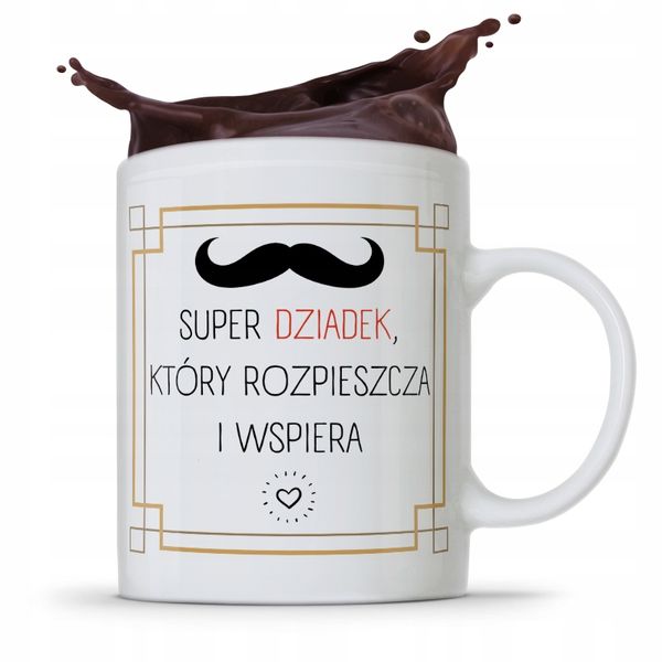 Kubek Prezent Dzień Dziadka Super Dziadek Z Nadrukiem Ze Zdjęciem zdjęcie 1