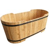 Owalna beczka dębowa do krioterapii w przydomowej strefie SPA 120x76