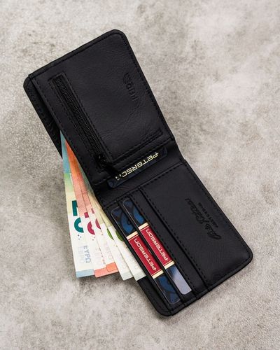 Portfel Peterson męski mały na suwak slim z ochroną kart RFID kompaktowy na Arena.pl