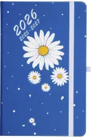 Kalendarz Książkowy 2026 A5 18 Miesięcy Hip Hop, Granatowy W Stokrotki