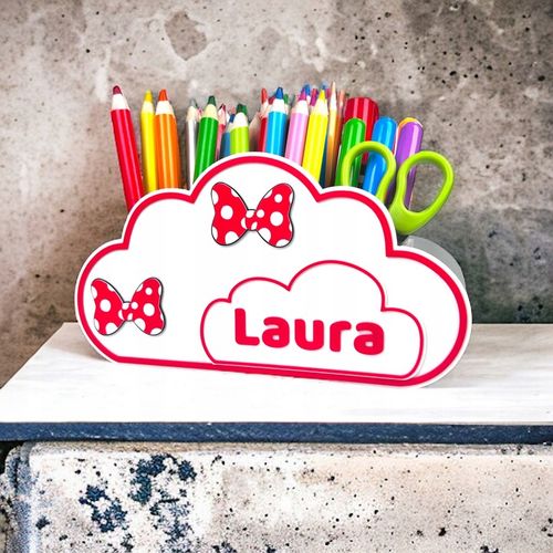 Organizer na biurko 3D Duża chmurka Przybornik na kredki IMIĘ piórnik EKO na Arena.pl