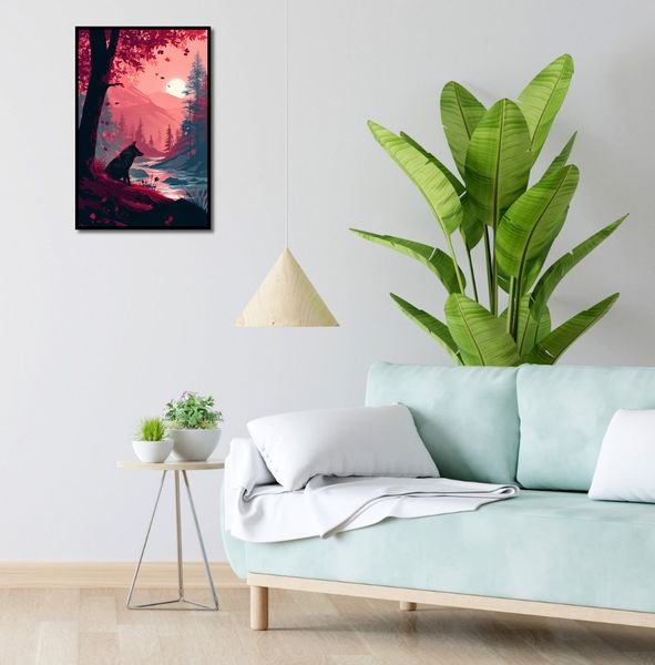 Plakat 40x60cm Wilk Przy Brzegu Lasu zdjęcie 4