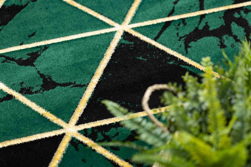 RUG/LU/ESTEMA/MARBLETRIANGLES/BOTTLEGREEN+GOLD/R160 zdjęcie 5