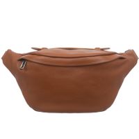 VERA PELLE nerka skórzana saszetka biodrówka z rączką V578 camel