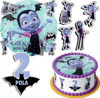 ZESTAW OPŁATEK NA TORT 20CM + 17 POSTACI - VAMPIRINA + IMIĘ 15CM 18CM