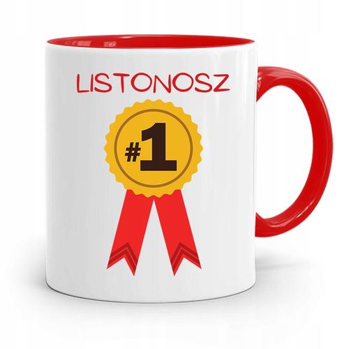 Kubek Czerwony Prezent Dla Listonosza Numer Jeden Z Nadrukiem Ze Zdjęciem na Arena.pl