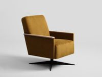 Fotel CECYL - jesienny liść, naturalny, czarny fotel obrotowy vintage