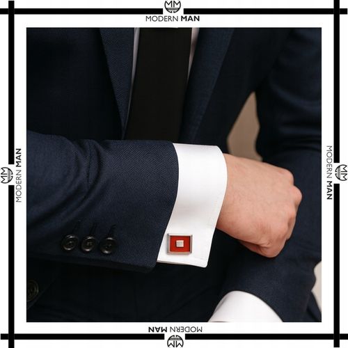 SPINKI DO MANKIETÓW MĘSKIE CZERWONE IDEALNY PREZENT DLA NIEGO na Arena.pl