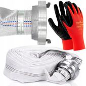 WĄŻ STRAŻACKI DO SZAMBA WODY 2 cale 52mm 20m SZYBKOZŁĄCZA + GRATIS RĘKAWICE