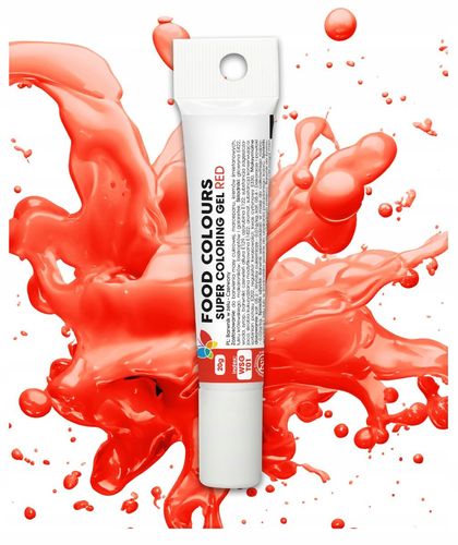 BARWNIK SPOŻYWCZY W ŻELU - tubka 20g - Czerwony na Arena.pl