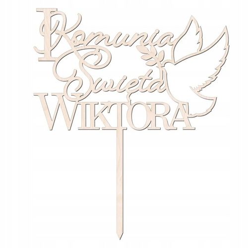 TOPPER dekoracja imię KOMUNIA ŚWIĘTA NAPIS NA TORT na Arena.pl