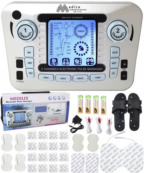 ELEKTROSTYMULATOR TENS EMS ELEKTRODY 3 RODZAJE+BAT zdjęcie 2