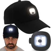 Czapka z daszkiem kaszkiet oświetlenie latarka led diody + zapasowa lampka