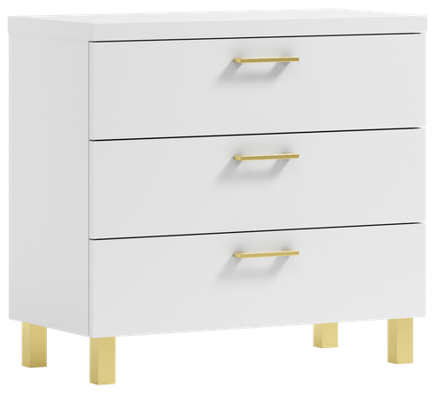 Szafka łazienkowa pod umywalkę ROMA 80 z 3 szufladami biała (GOLD) na Arena.pl