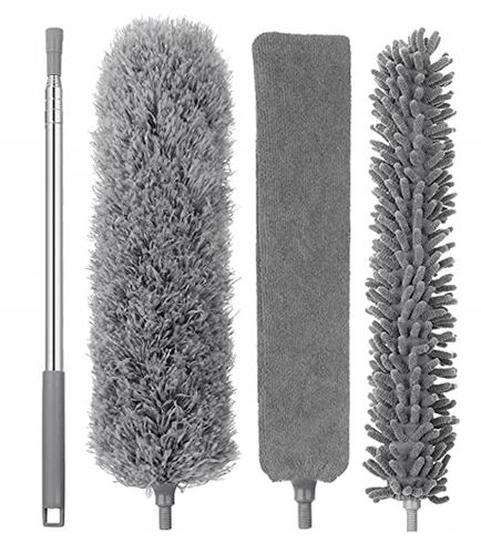 Szczotka do Kurzu Pajęczyn Zmiotka Teleskopowa Miotełka 280 cm Końcówki 4w1 na Arena.pl