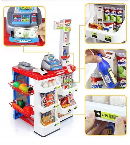 SUPERMARKET SKLEP STRAGAN DLA DZIECI KASA + KOSZYK MATADI na Arena.pl