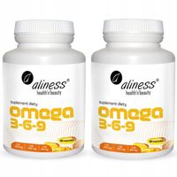 2x ALINESS OMEGA 3-6-9 Kwas Linolowy i Oleinowy EPA DHA 90 kap | SERCE MÓZG
