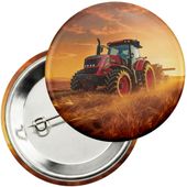 Przypinka z agrafką 59mm - TRAKTOR CIĄGNIK POLE GOSPODARSTWO ROLNIK