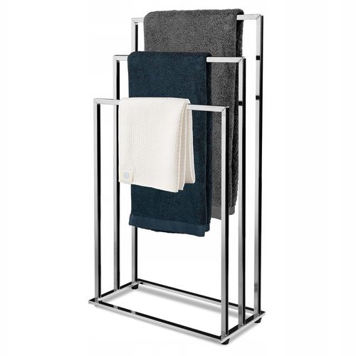 STOJAK NA RĘCZNIKI ŁAZIENKOWE WIESZAK PODŁOGOWY 3 POZIOMOWY CHROMOWANY na Arena.pl