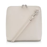 VERA PELLE torebka skórzana damska listonoszka stożek V024 kremowa