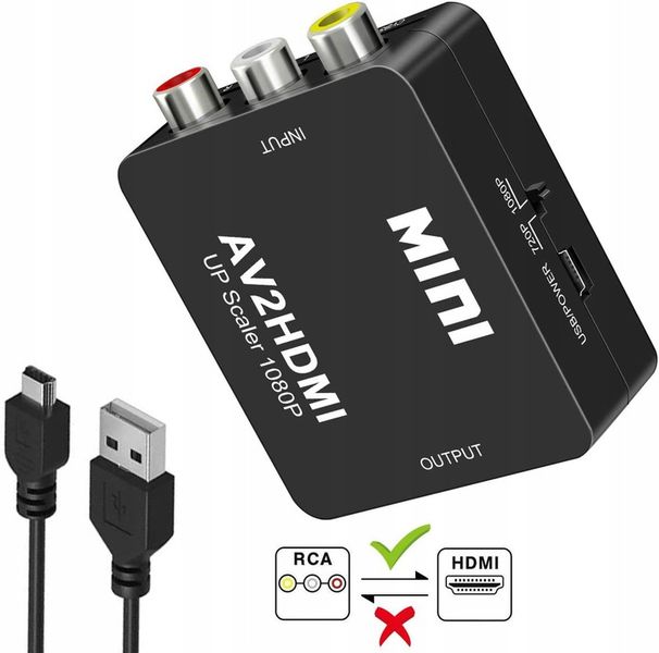 ADAPTER KONWERTER AV RCA CVBS CINCH DO HDMI 1080p zdjęcie 4