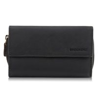 portfel damski skórzany czarny ze skóry naturalnej duży poziomy brødrene