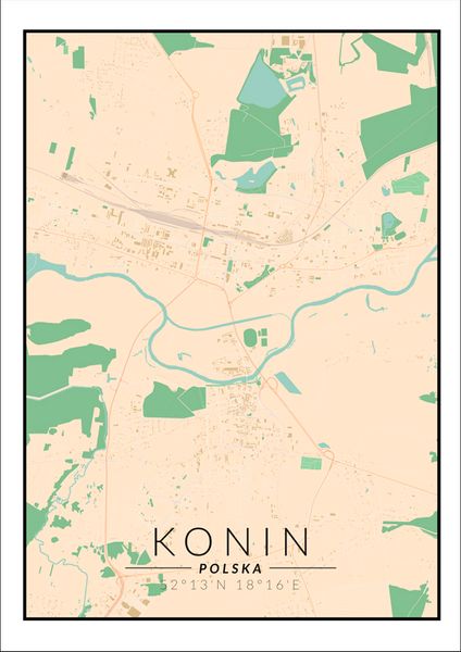 Konin mapa kolorowa - plakat 50x70 cm zdjęcie 1