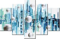 100CM 150CM OBRAZ 5 ELEM MIASTO ZE SNU ŚCIENNY