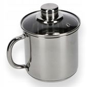 GARNEK STALOWY Z POKRYWKĄ 1,2 L DUŻY INDUKCJA