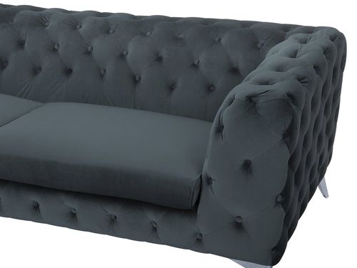 Sofa Welurowa Szara Sotra na Arena.pl