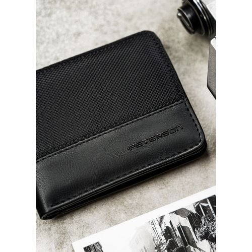 modny portfel męski w czarnym kolorze z systemem rfid - peterson na Arena.pl