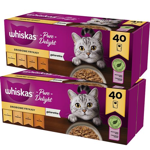 Whiskas Karma dla kotów Pure Delight drobiowe frykasy w galaretce 85 g x 80 na Arena.pl