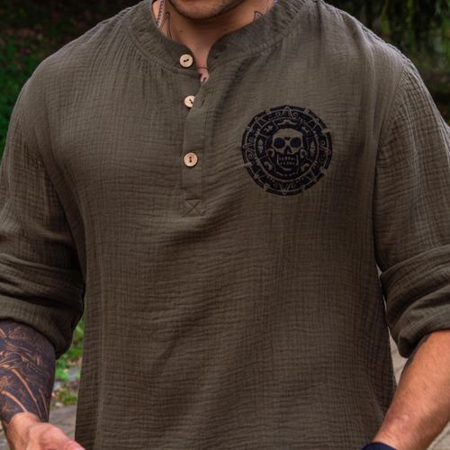 Męska bawełniana koszulka z haftowanym motywem Piratów na Arena.pl