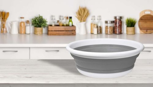 Miska okrągła 37 cm biało-szara COMPACT 9 litrów na Arena.pl