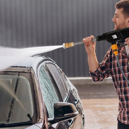 AKUMULATOROWA MYJKA CIŚNIENIOWA DO OGRODU, OKIEN I KOSTKI, ZESTAW na Arena.pl